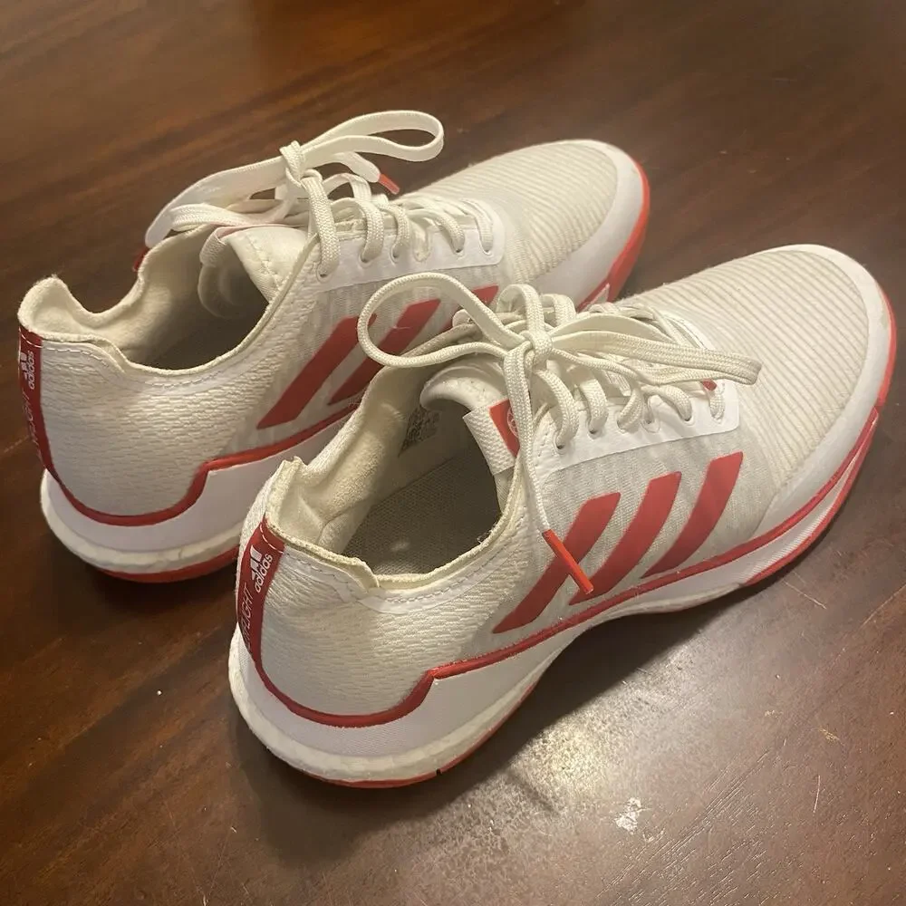 Adidas Crazyflight Women’s Volleyball Shoes White Red Size 9 Sneaker Low